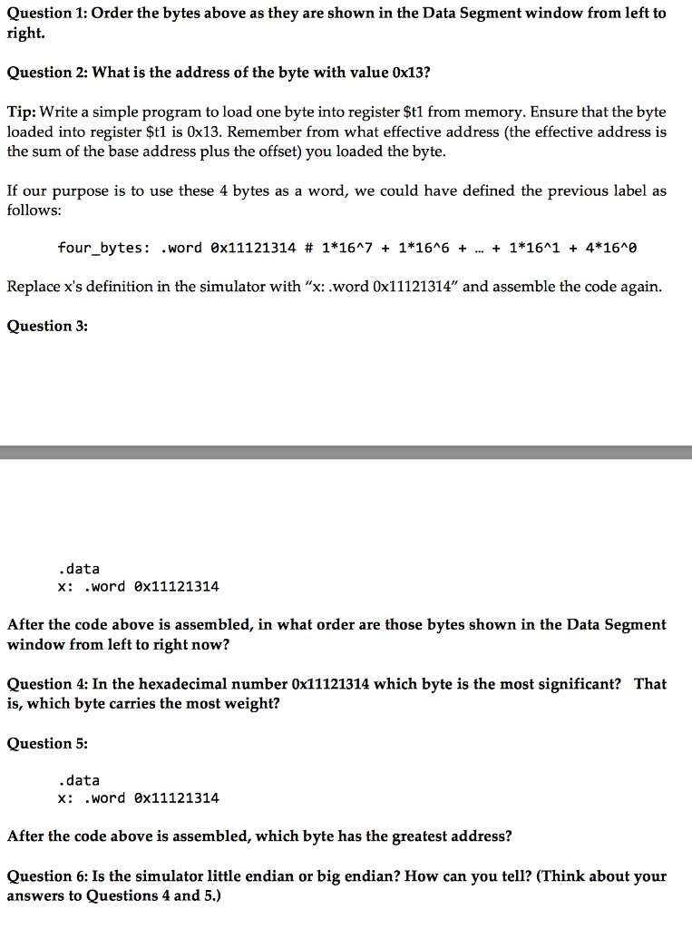 Please help with this multi-part Assembly Language question. Ignore question number 1.
