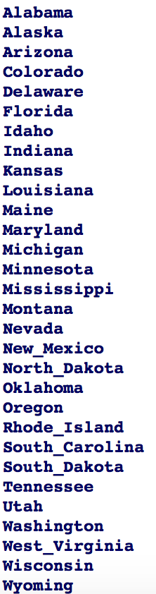 - Read the state2Presidents.txt file into a map such that when you