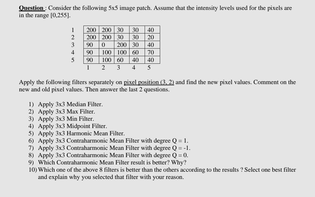please solve all parts (mathematical) image processing lecture. you should find