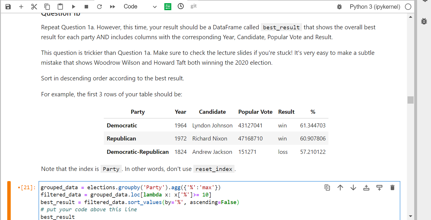  Repeat Question 1a. However, this time, your result should be a