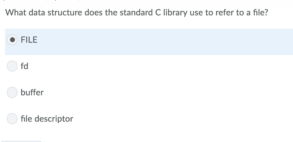  What data structure does the standard C library use to refer