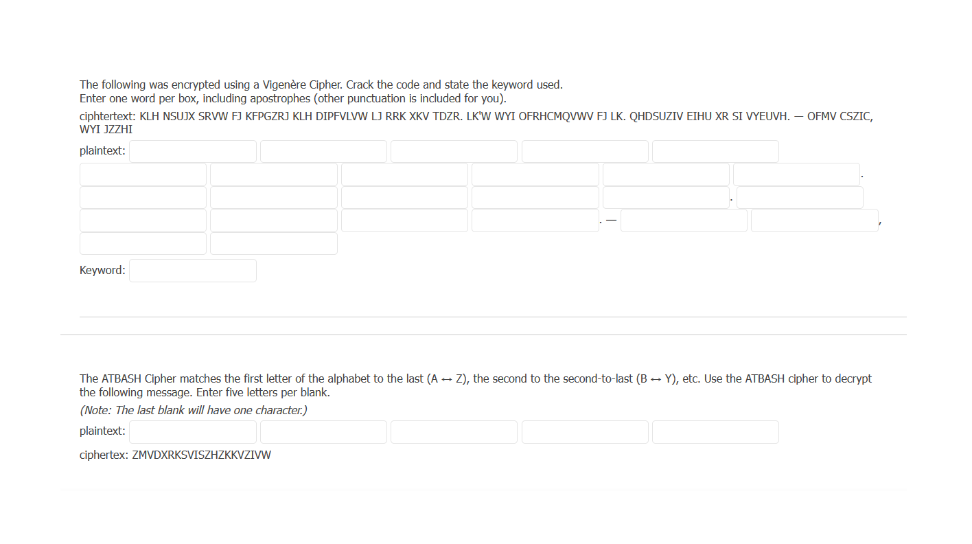 The following was encrypted using a Vigenre Cipher. Crack the code
