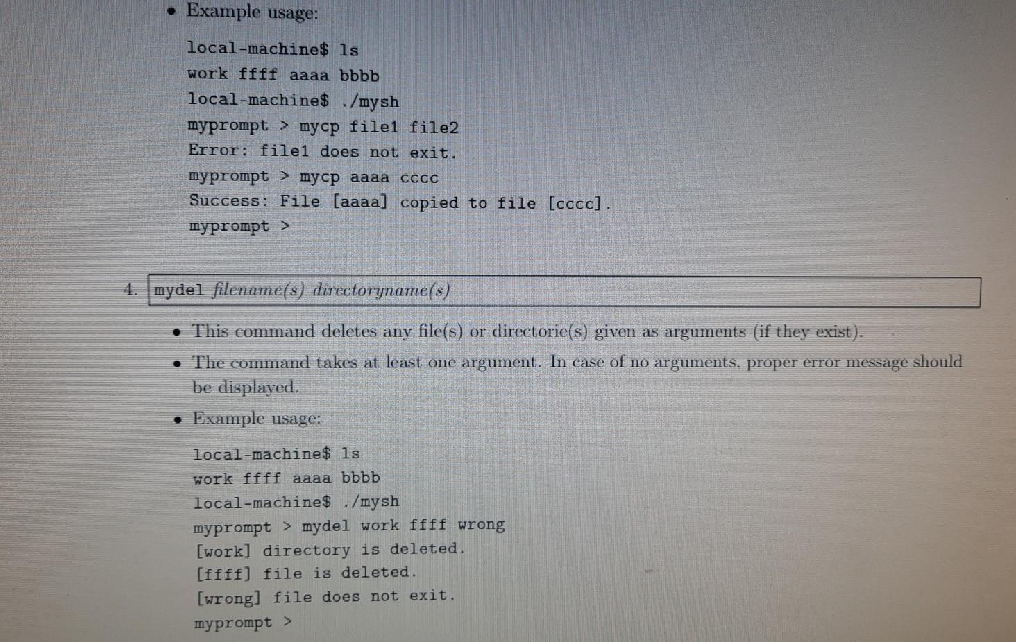 [university_id] and inside the directory, write a shell script called mysh. When