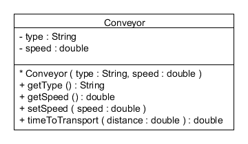 You will be creating your own type: Conveyor. You do that by