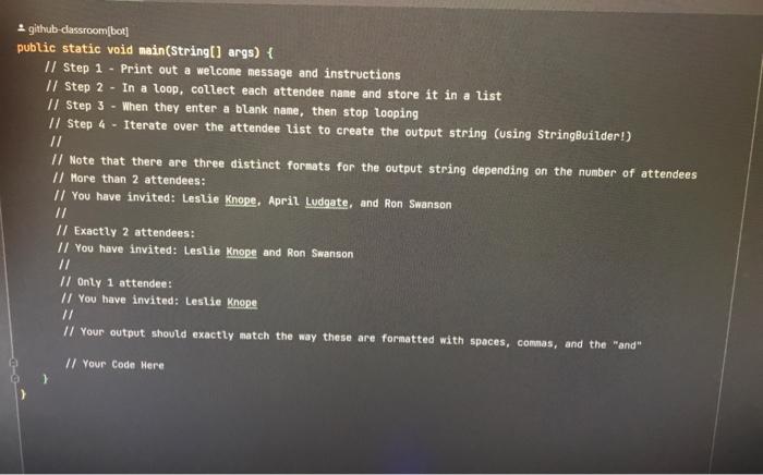 some help please? A github-dassroom[bot] public static void main(String[] args) \{ 11