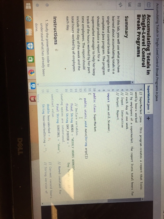  Totals in Single-Level C ontrol Break in Java Accumulating Totals in