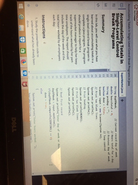 SuperMarket java + Single-Level Control Break Programs 1 SuperMarket java Thts progran