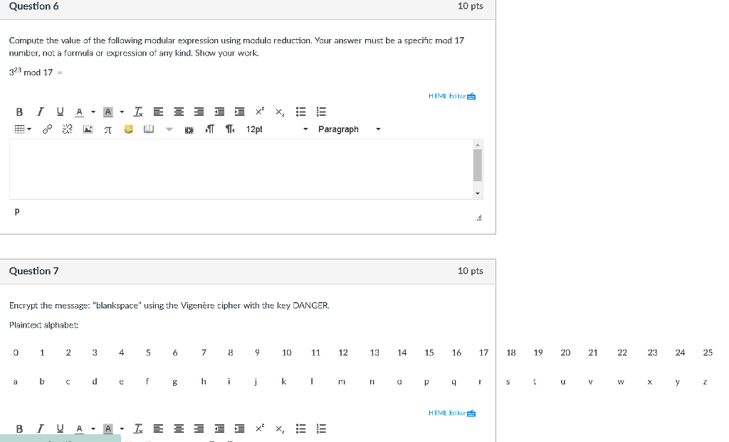 Compute the value of the following modular expression using module reduction.