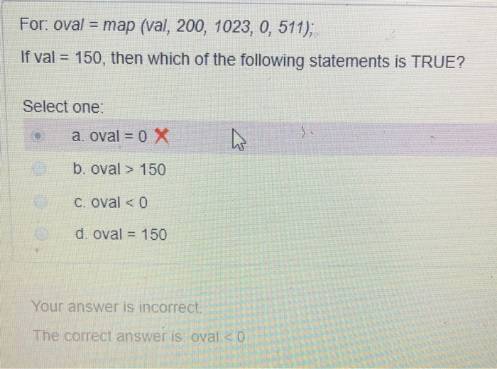  Please provide explanation of map function in explaining the correct answer.