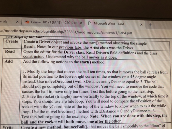  its a lab question. help ersity | Course: 18191 (FA 18)-CSCI