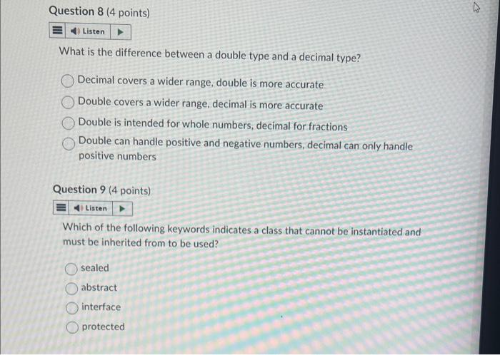  What is the difference between a double type and a decimal