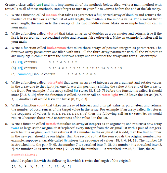 Please help me complete the following in JAVA! Full points will be