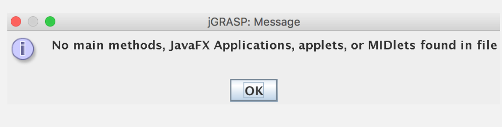 WHy am i getting this error when i use jgrasp? No