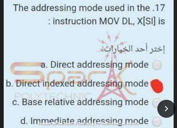 segment d. Stack segment 4. The segment that contains the assembly language
