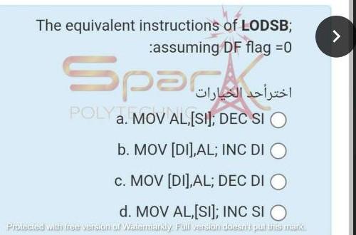 segment O Stack segment Dc Data segment d Extra segment The addressing