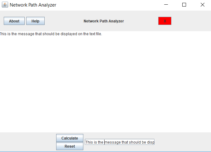 Create a text file in Java with given GUI. The user must