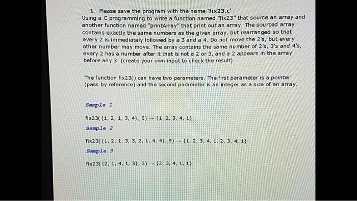  Save the program with the name 'fix23.c' Using a C programming