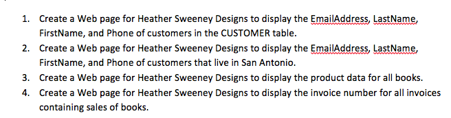 PLEASE HELP. SHOW ALL WORK. Create a Web page for Heather Sweeney
