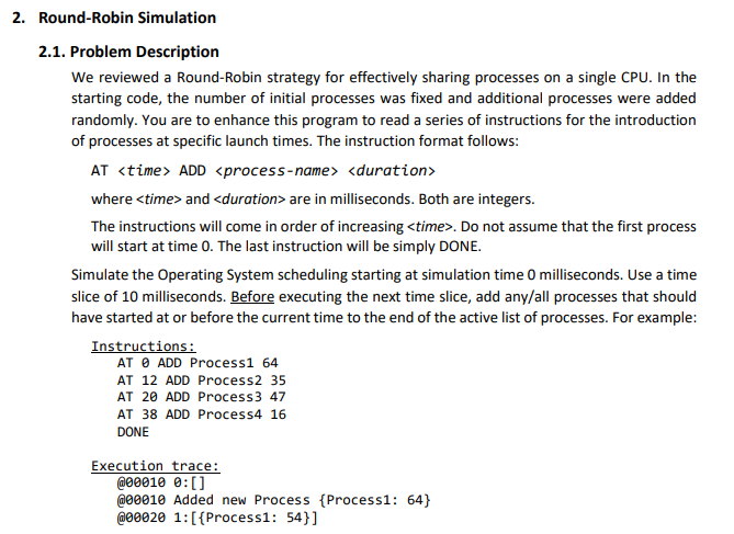  2. Round-Robin Simulation 2.1. Problem Description We reviewed a Round-Robin strategy