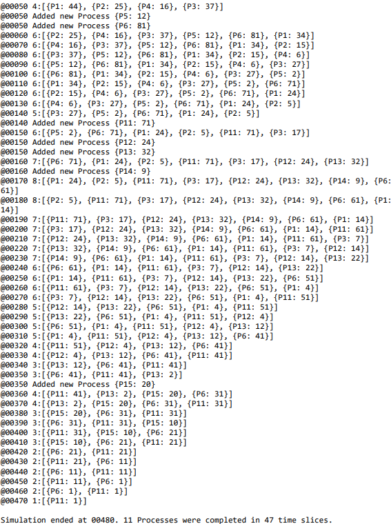 the number of initial processes was fixed and additional processes were added