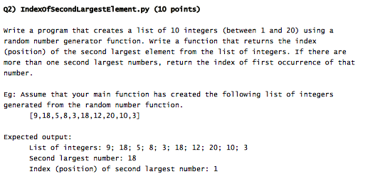  Please have it written in Python. Write a program that creates
