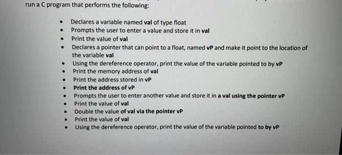 c coding run a C program that performs the following: . .