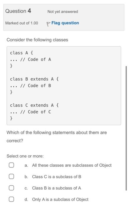 (a0verride String me() \{ String result = super.me() return result; B; \}