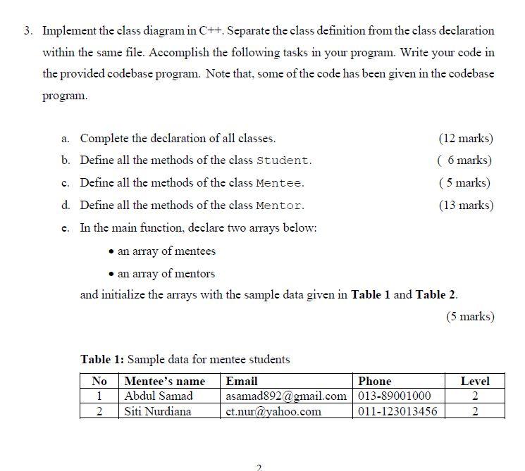 3 And copy and past the full code Question [100 Marks A