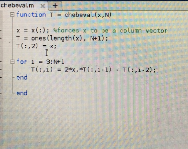 evaluates Chebyshev polynomials at multiple points. Write the function so that it