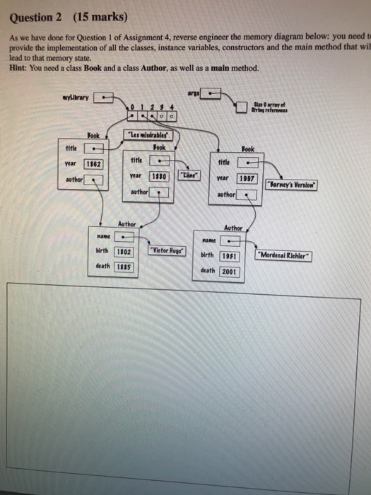  JAVA PROBLEM Question 2 (15 marks) As we have done for