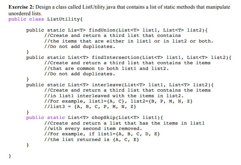  Please use java to finish this program, thx! Exercise 2: Design