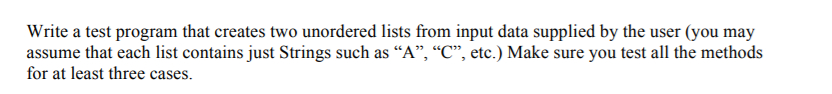 a class called ListUtility.java that contains a list of static methods that