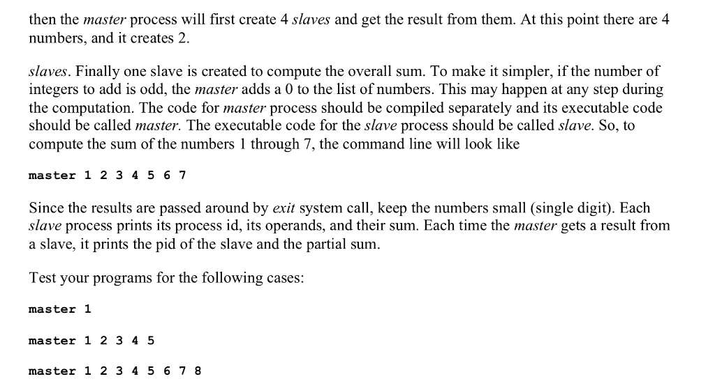 uses multiple processes to compute the sum of a set of (small)