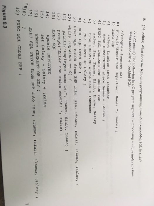  6. (34 points) What does the following programming example in emi