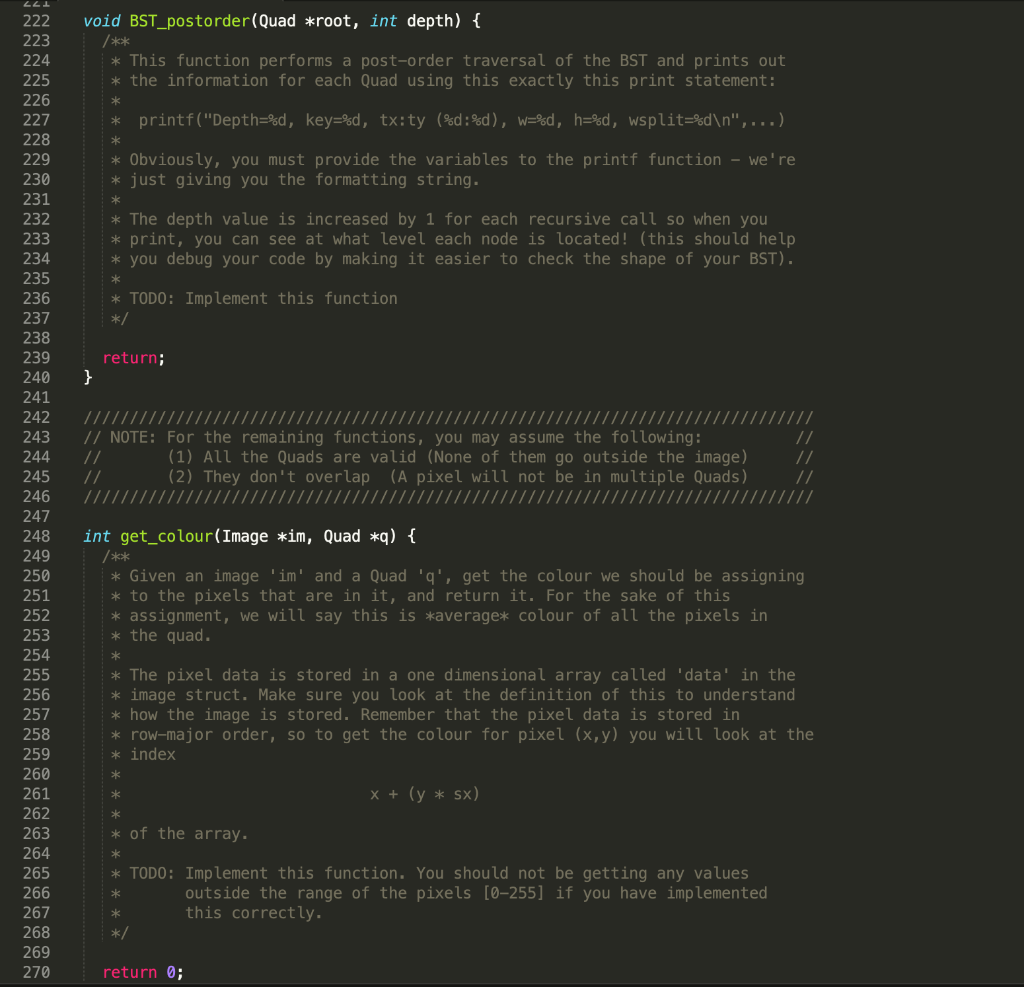 the BST. Remember that each Quad corresponds to a rectangular area on