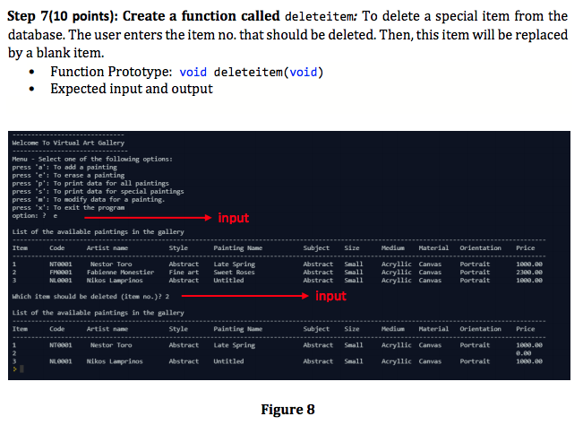 expected menu. 0 Welcome To Virtual Art Gallary Menu Select one of
