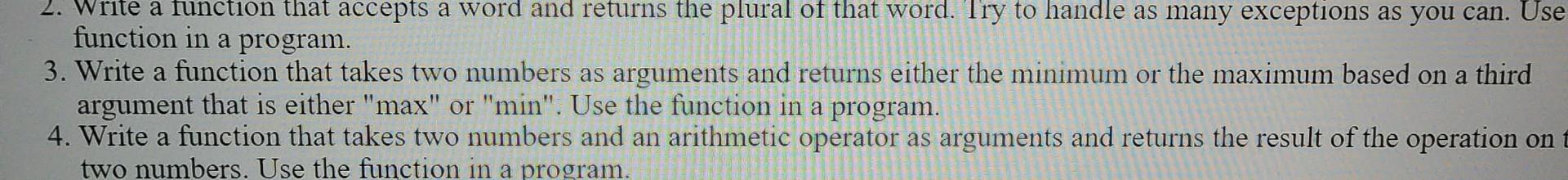 C++ program question 3 function in a program. 3. Write a function