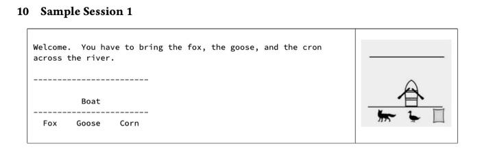 Use function, list, if or while loop to finish a river crossing