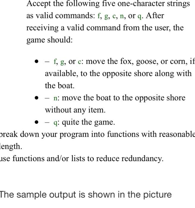 Fox Goose Corn You are now at the near shore, what do