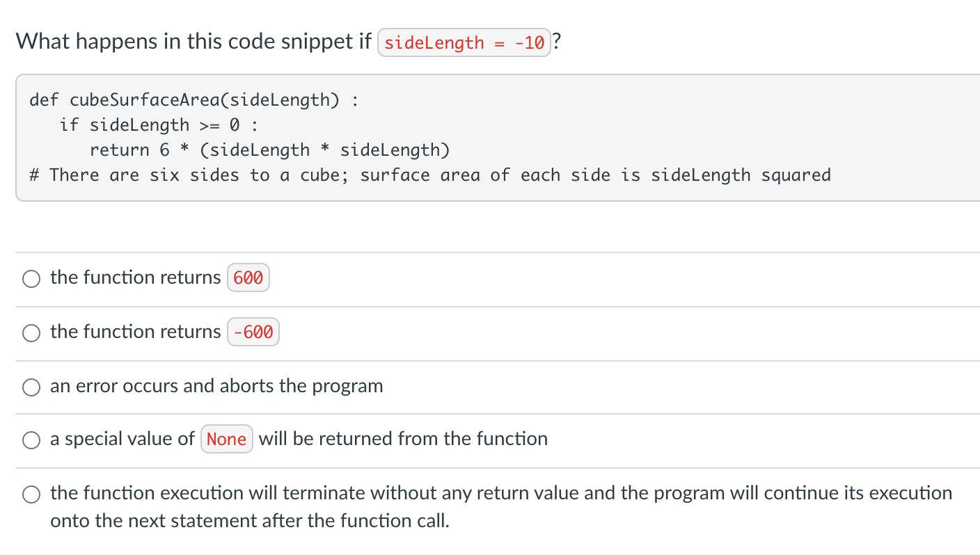 function name and its arguments(if any) the function name only the function
