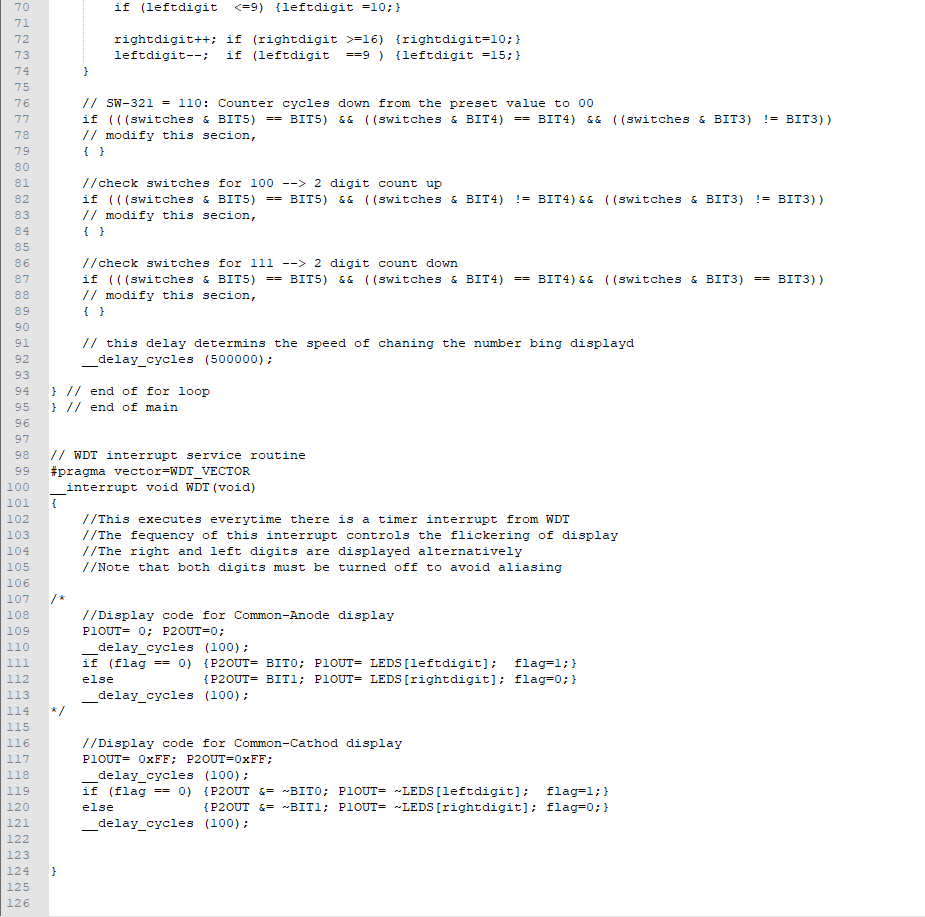 creates a counter from 00-99. Your kit may have 7-seg displays with