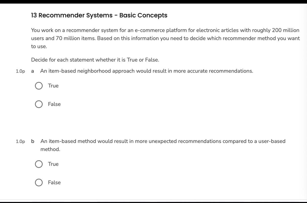  13 13 Recommender Systems - Basic Concepts You work on a