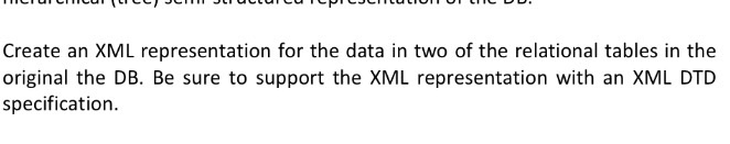  SQL HELP PLEASE Create an XML representation for the data in