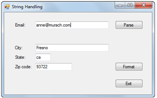 Exercise 9-2 Work with strings In this exercise, youll add code that