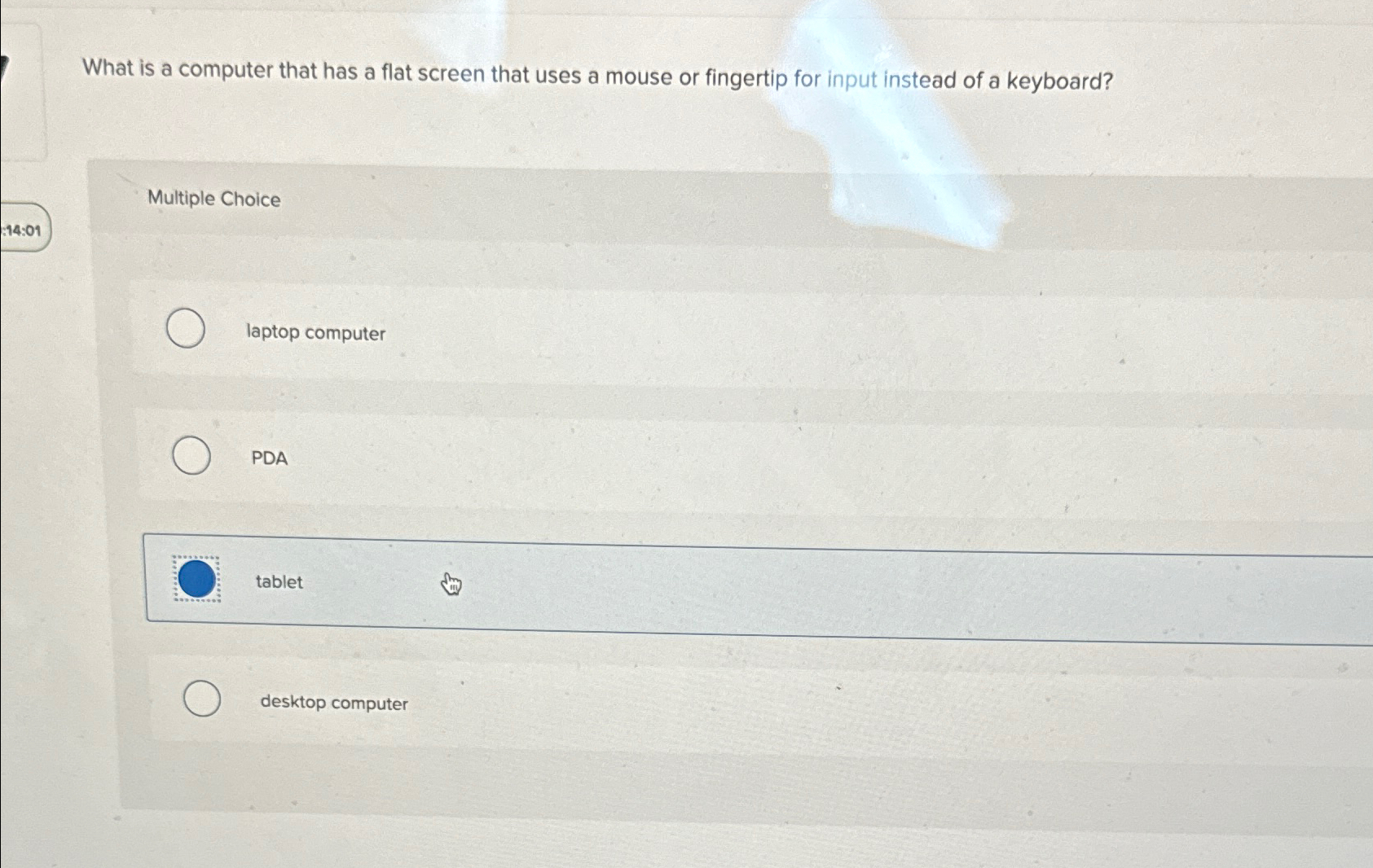  What is a computer that has a flat screen that uses