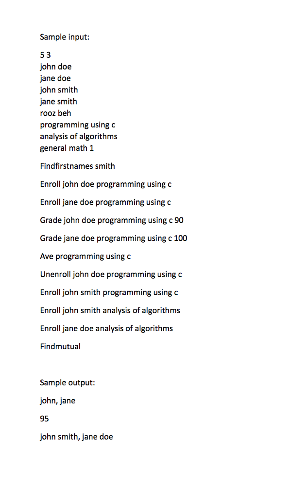problem you have to implement a system that keeps track of students,