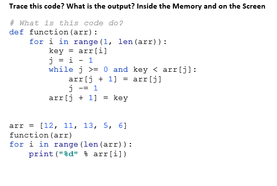  solve based on python language Trace this code? What is the