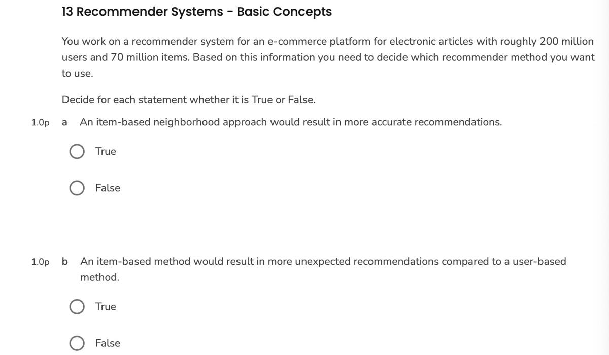 13 Recommender Systems - Basic Concepts You work on a recommender