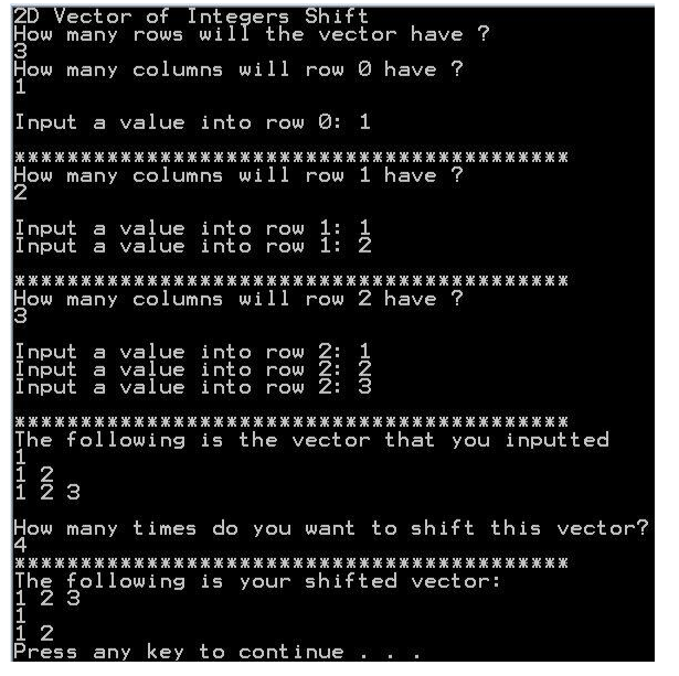 Instructions: Write a C++ program that uses a function to shift the