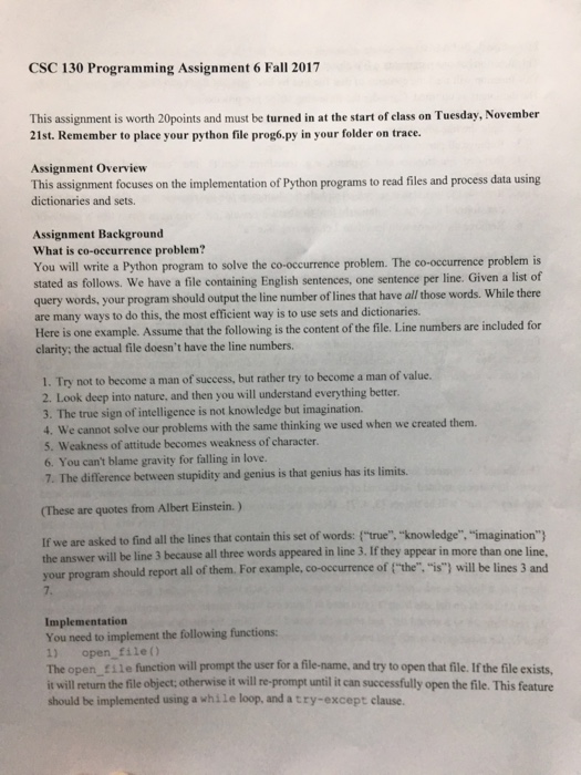  I want to fix it in python! CSC 130 Programming Assignment